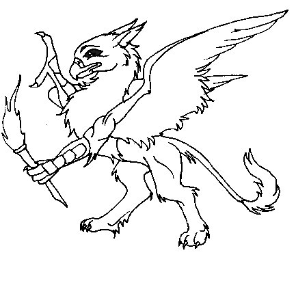 Rampant Gryphon With Torch